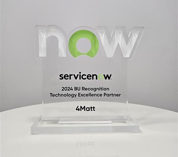 4MATT recebe reconhecimento da ServiceNow como Technology Excellence Partner